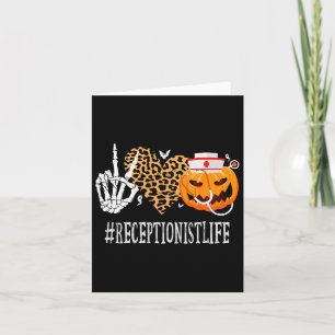 Receptionist Peace Liebe Pumpkin Fun Halloween Leo Karte