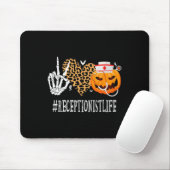 Receptionist Peace Liebe Pumpkin Fun Halloween Leo Mousepad (Mit Mouse)