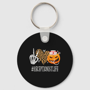 Receptionist Peace Liebe Pumpkin Fun Halloween Leo Schlüsselanhänger