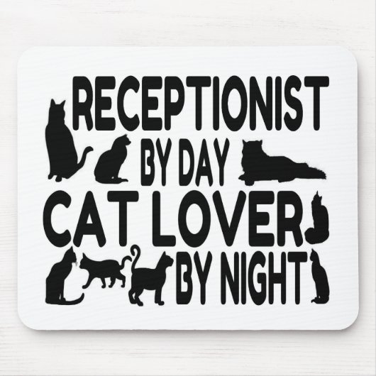 Receptionistin Cat Lover Mousepad (Vorne)