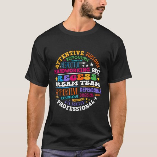 Recess Dream Team Teachers Students Monitor Back T T-Shirt (Vorderseite)