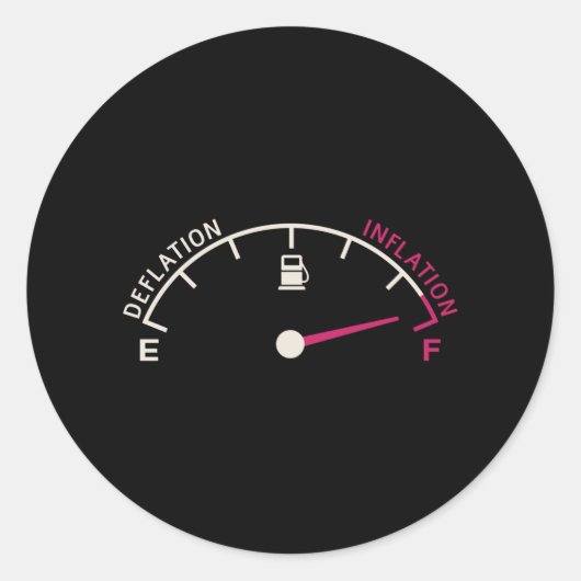 Recession Deflation Fuel gauge Runder Aufkleber (Vorderseite)