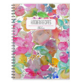 Recetas de cocina Flores de acuarela Personalizado Notizblock (Vorderseite)