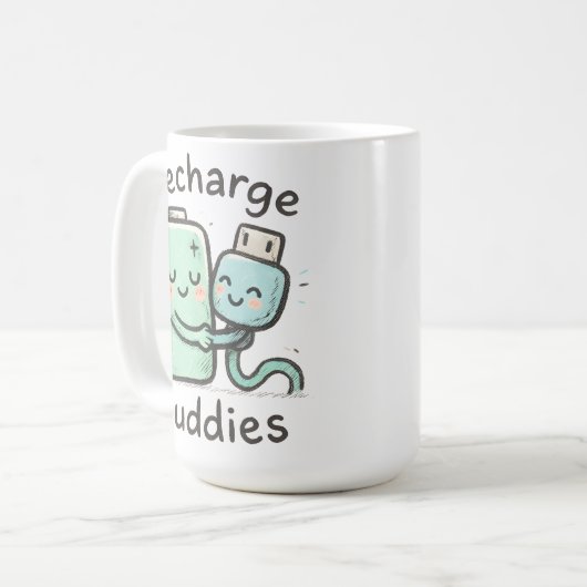 Recharge Buddies Kaffeetasse (Vorderseite Links)