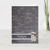 Rechengerät für niedliche Schwarz-Weiß-Mathematik Dankeskarte (Vorderseite)