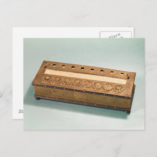 Rechenmaschine erfunden von Blaise Pascal Postkarte (Vorne/Hinten)