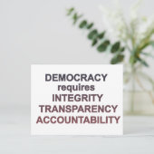 Rechenschaftspflicht für demokratische Integrität  Postkarte (Stehend Vorderseite)