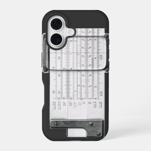 Rechenschieber iPhone 16 Hülle (Rückseite)
