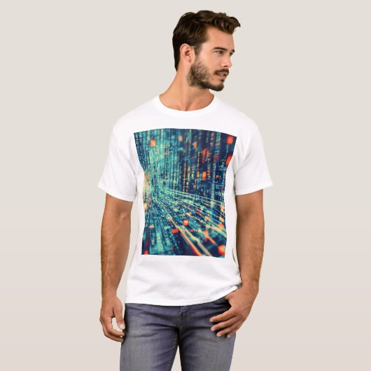 Rechenzentrum und digitale Welt T-Shirt (Vorne ganz)