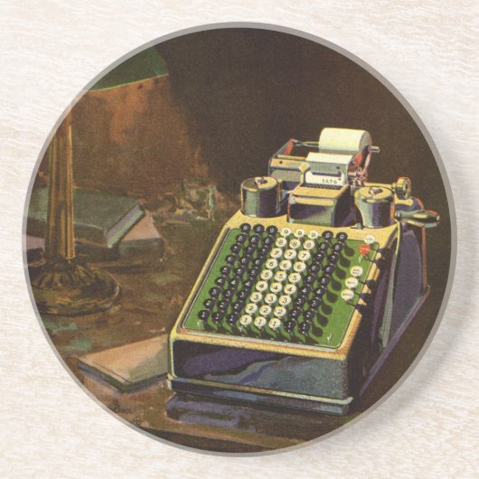 Rechner für Vintage Unternehmensrechner Untersetzer (Vorne)