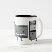 Rechnerfamilie ES Schirm-Maus-PC Turm Zweifarbige Tasse (VorderseiteRechts)