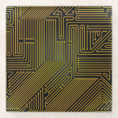 Rechnerschaltungbretmuster Glasuntersetzer (Vorderseite)