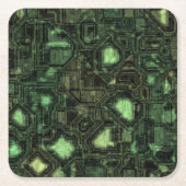 Rechnerschaltunghintergrund Rechteckiger Pappuntersetzer (Vorderseite)