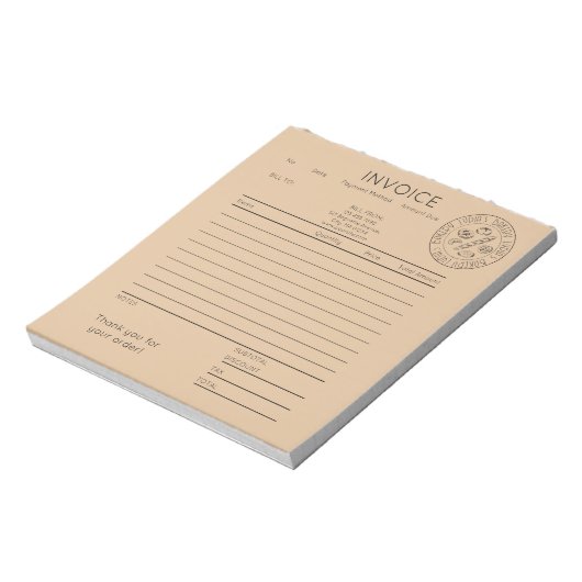Rechnung der Custom Kraft Bakery Notizblock (Rotiert)