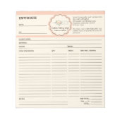 Rechnung für Bäckerei Notizblock (Vorderseite)