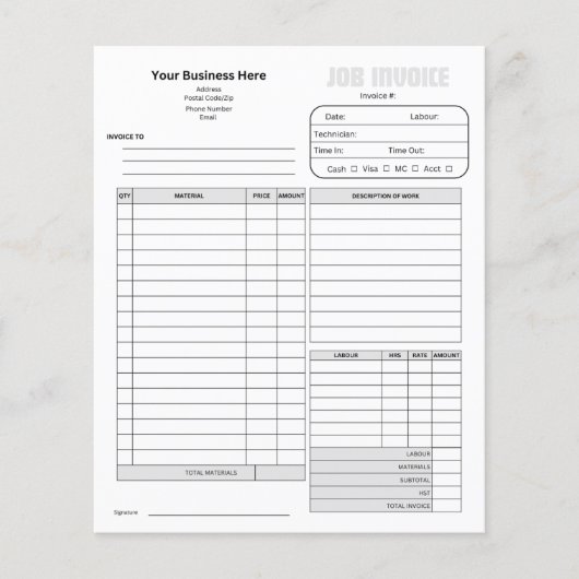 Rechnung für kleine Unternehmen (Vorderseite)