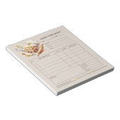 Rechnung Verkaufsauftragsformular für Bäckerei-Kon Notizblock (angewinkelt)