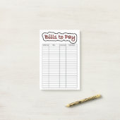 Rechnungen zum zu zahlen post-it klebezettel (Auf Schreibtisch)