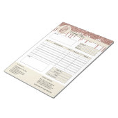 Rechnungsformular für die Auftragsvergabe Notizblock (angewinkelt)