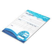 Rechnungsformular für Schwimmbadservices Notizblock (angewinkelt)