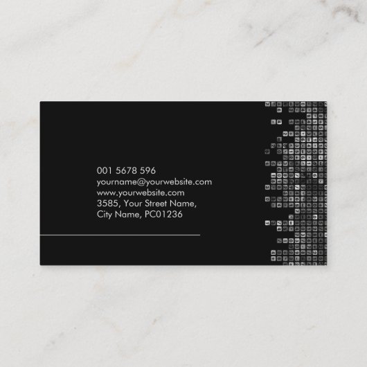 Rechnungslegung - Abstrakte Graustufen Visitenkarte (Rückseite)