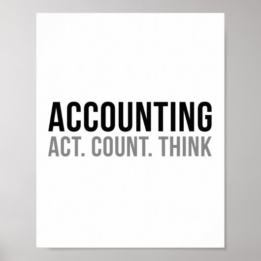 Rechnungslegung - Act Count Think Poster (Vorne)