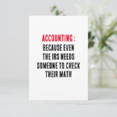 Rechnungslegung: Denn selbst das IRS braucht jeman Dankeskarte (Stehend Vorderseite)