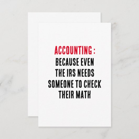 Rechnungslegung: Denn selbst das IRS braucht jeman Dankeskarte (Vorne/Hinten)