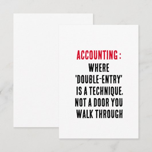 Rechnungslegung: "doppelte Eintragung" ist eine Te Dankeskarte (Vorne/Hinten)