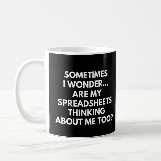 Rechnungslegung Funny Spreadsheet Sprichwort Kaffeetasse (Links)