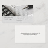 Rechnungslegung | Geldverwaltung | Investitionen Visitenkarte (Vorne/Hinten)