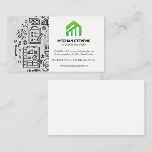 Rechnungslegung | Grafik-Grafik-Wachstumslogos Terminkarte (Vorne/Hinten)