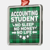 Rechnungslegung Uni Student Green Kariert Xmas Ornament Aus Metall (Links)