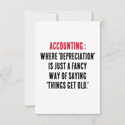 Rechnungslegung Wo "Abschreibung" nur ein extravag Dankeskarte (Vorderseite)