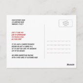 Rechnungslegungskarte Postkarte (Rückseite)