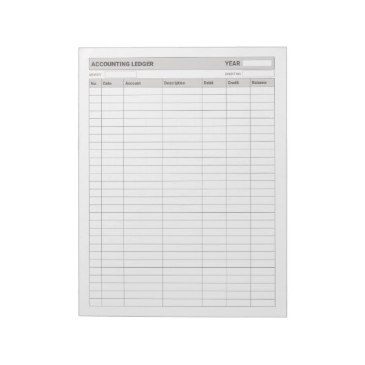 Rechnungslegungskosten Notizblock (Rotiert)