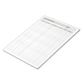 Rechnungslegungskosten Notizblock (angewinkelt)