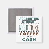 Rechnungsschüler brauchen mehr Kaffee und Geld Magnet (Vorderseite/Rückseite)