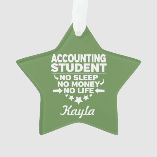 Rechnungsschüler: kein Leben oder Geld Ornament (Rückseite)