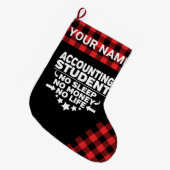 Rechnungsschüler kein schlafendes Geld Leben Rot K Großer Weihnachtsstrumpf (Vorderansicht (hängend))