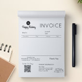 Rechnungsstellung Empfang von Ikonen für die Bäcke Notizblock