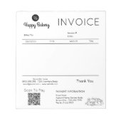 Rechnungsstellung Empfang von Ikonen für die Bäcke Notizblock (Vorderseite)