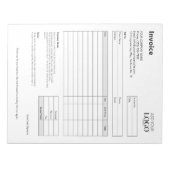 Rechnungsstellung Modern Minimalistisch Beruflich Notizblock (Vorderseite)