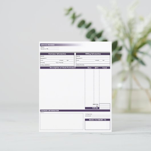 Rechnungsvorlage (Stehend Vorderseite)