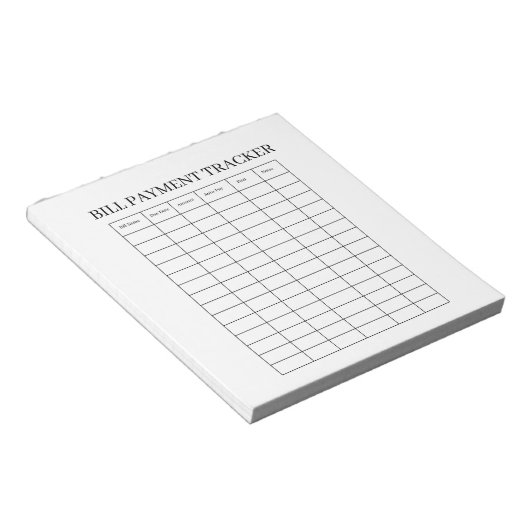 RECHNUNGSZAHLUNG TRACKER NOTIZBLOCK (angewinkelt)
