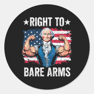 Recht auf Arms George Washington Bodybuilder G Runder Aufkleber