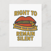Recht auf Schweigen: Ihre Rechte kennen Postkarte (Vorderseite)
