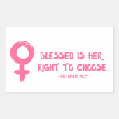 Recht auf Wahl des Verse Feminist Rechteckiger Aufkleber (Vorderseite)