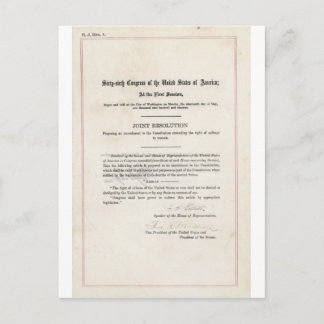 Recht der Frauen auf Abstimmung- 19. Änderungsantr Postkarte