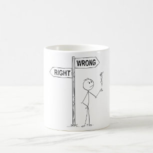 Recht Falsch Illustration Kaffeetasse